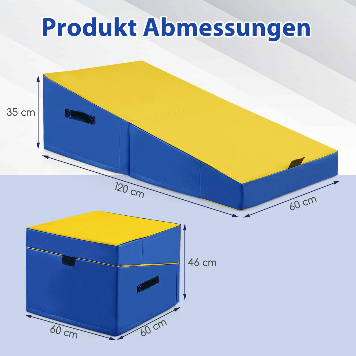 GYMNASTIKMATTE Gelb - Gelb, Leder (120/60cm) - COSTWAY