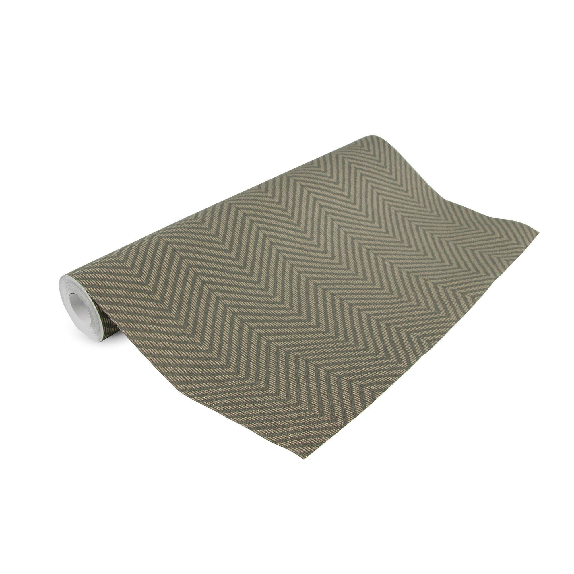 VLIESTAPETE Herringbone Soil Gold - Goldfarben/Grau, Papier/Kunststoff (53/1000cm) - Walldoctor