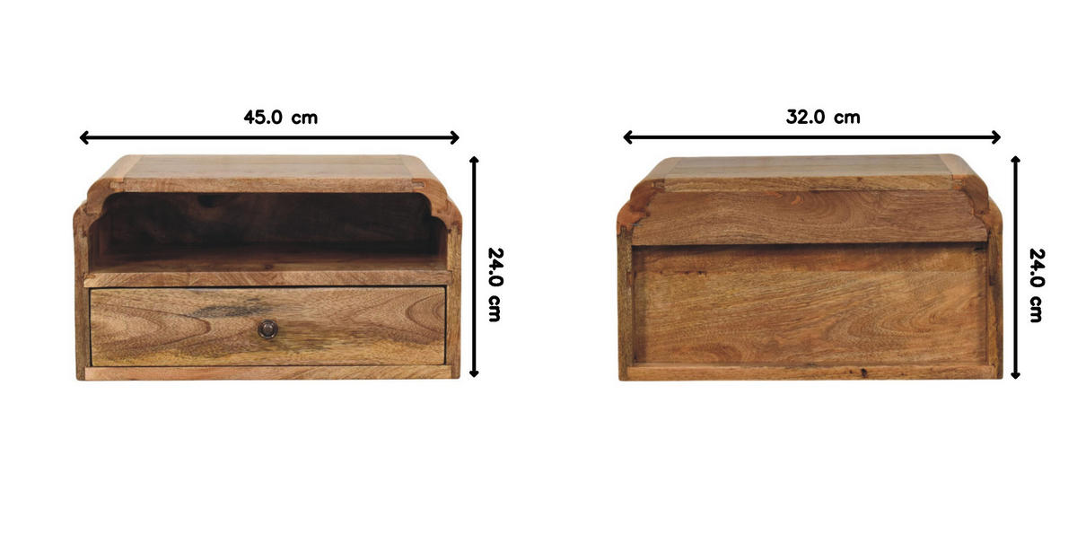 NACHTTISCH mit Eichenoptik-Finish, 1 Schublade, 1 offene Ablage, braun - Braun, Holz (45/24/32cm) - Artisan Furniture