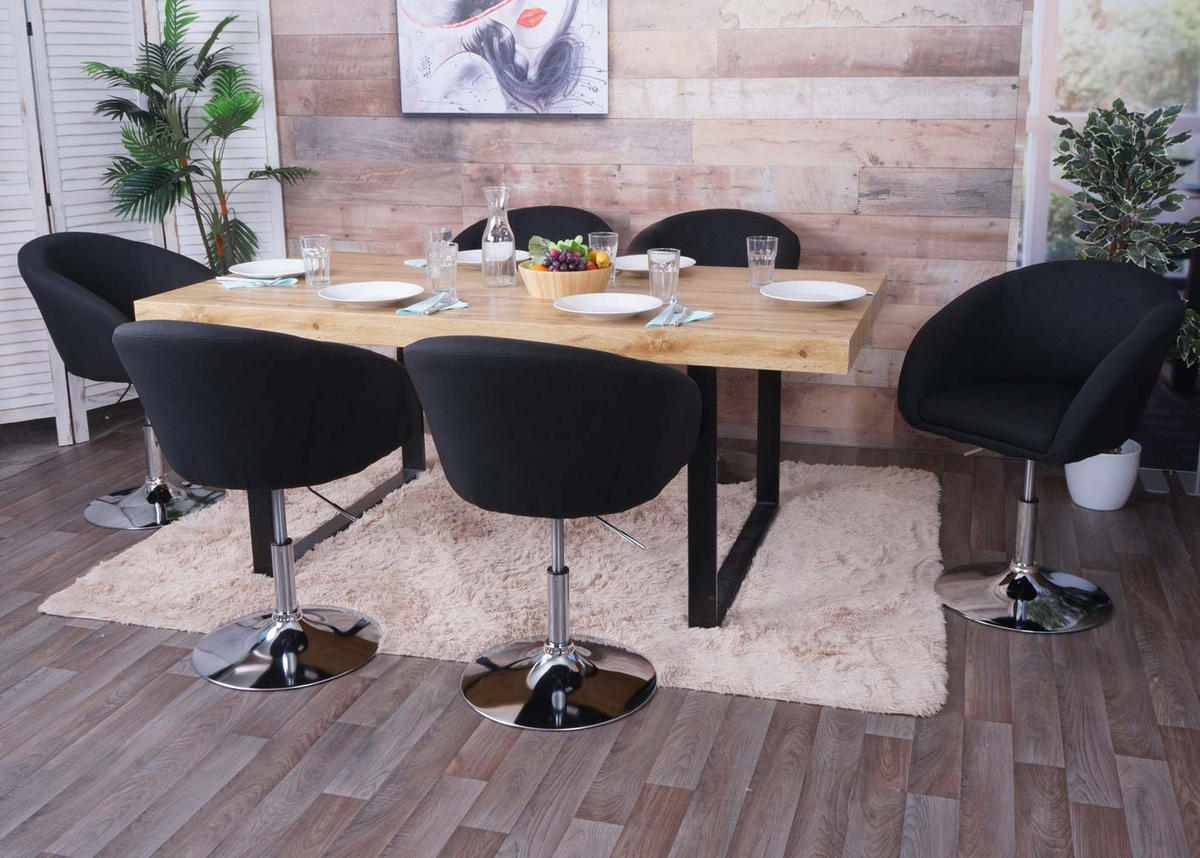 JEDÁLENSKÁ stolička antracitová, sada 6 ks - antracitová, textil (59/90/60cm) - MCW