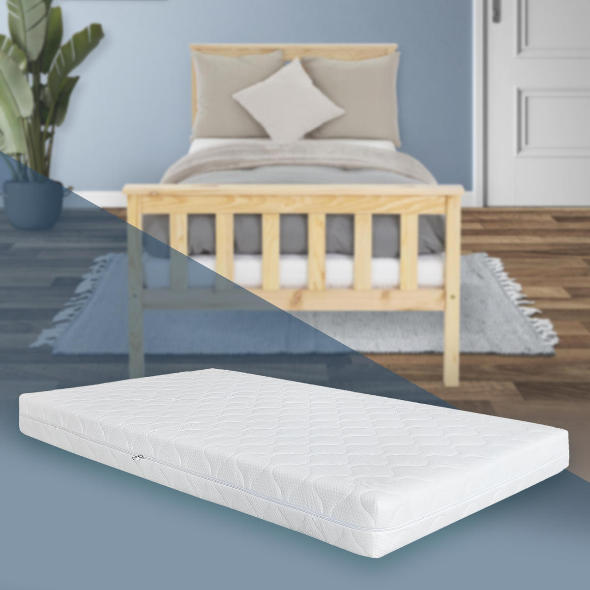 MATRATZE 200/100 cm - Weiß, Textil (100/200cm) - ML-DESIGN