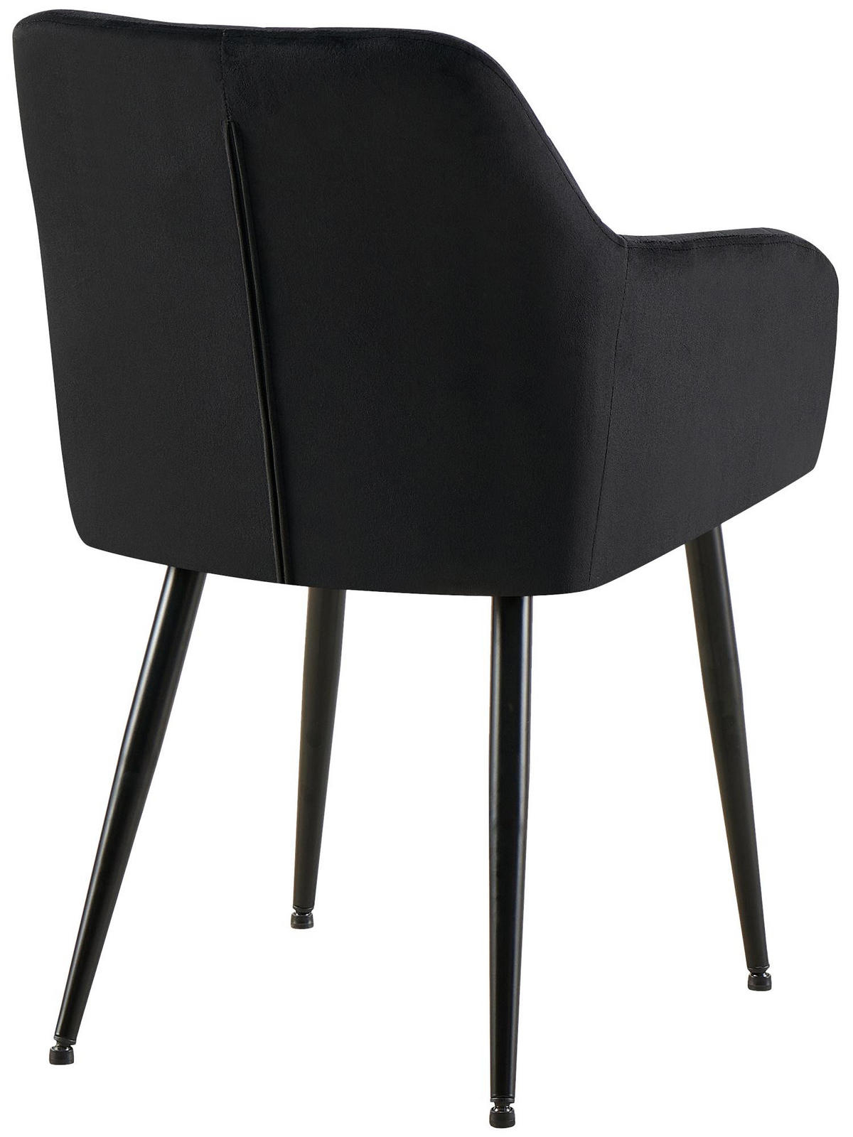 ARMLEHNENSTUHL Samt Schwarz - Schwarz, Textil (53/83/61cm) - CLP
