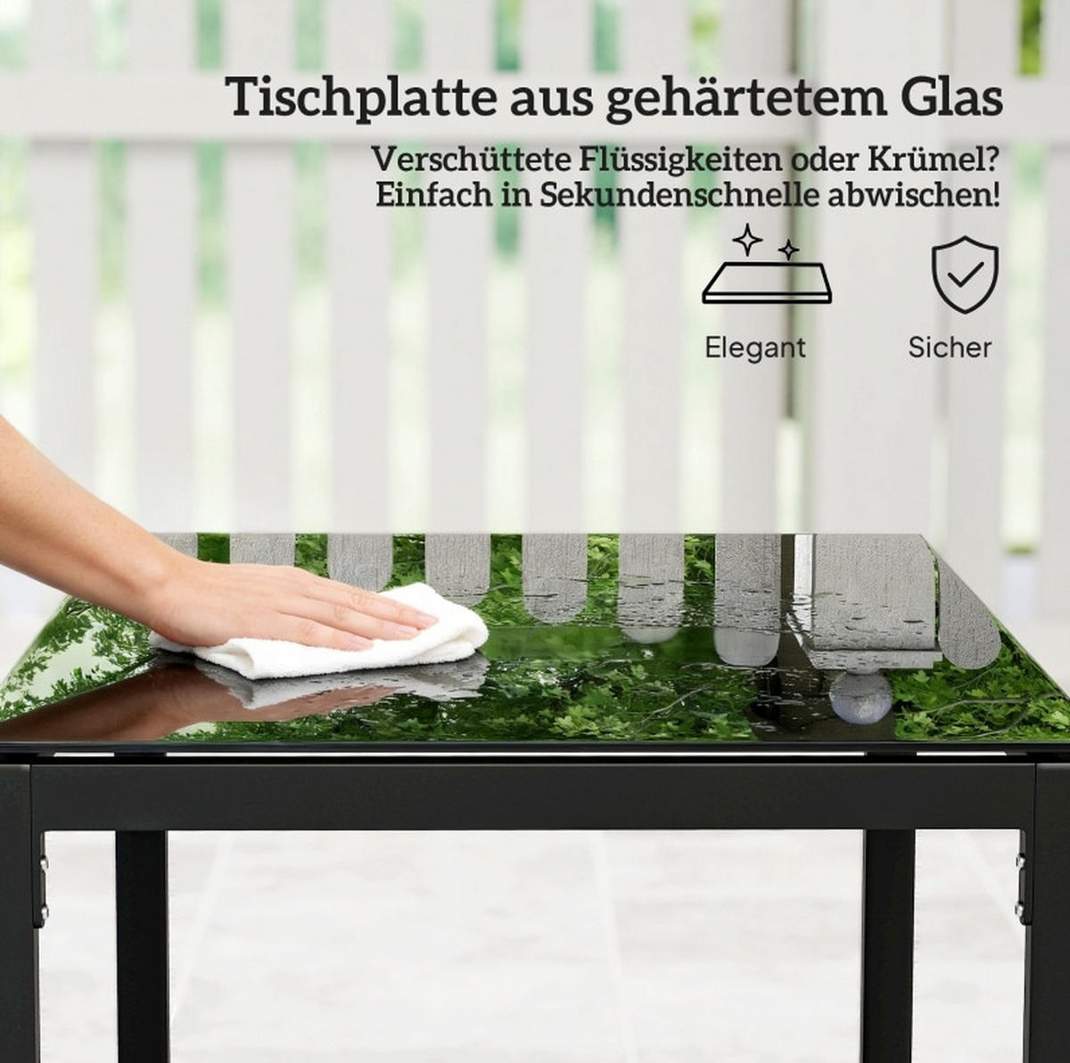 GARTENMÖBEL-SET 3-tlg. für 2 Personen Stahl Dark Gray - Dunkelgrau, Metall - Beauniv