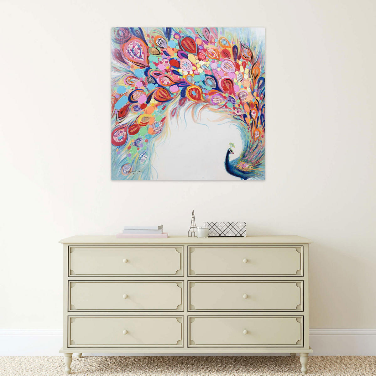 ÖLGEMÄLDE 80/80 cm - Multicolor, Holz/Textil (1.6/80cm) - KUNSTLOFT