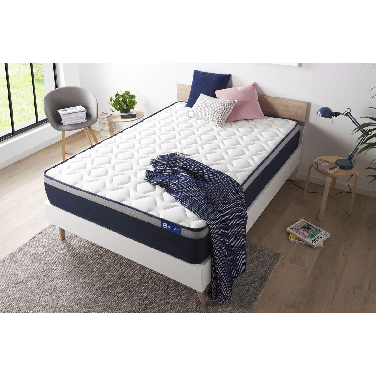 MATRATZE Actilatex max Latex und Memory-Schaum 100 x 200 cm h3 - Weiß, Textil (100/200cm) - ACTISOM