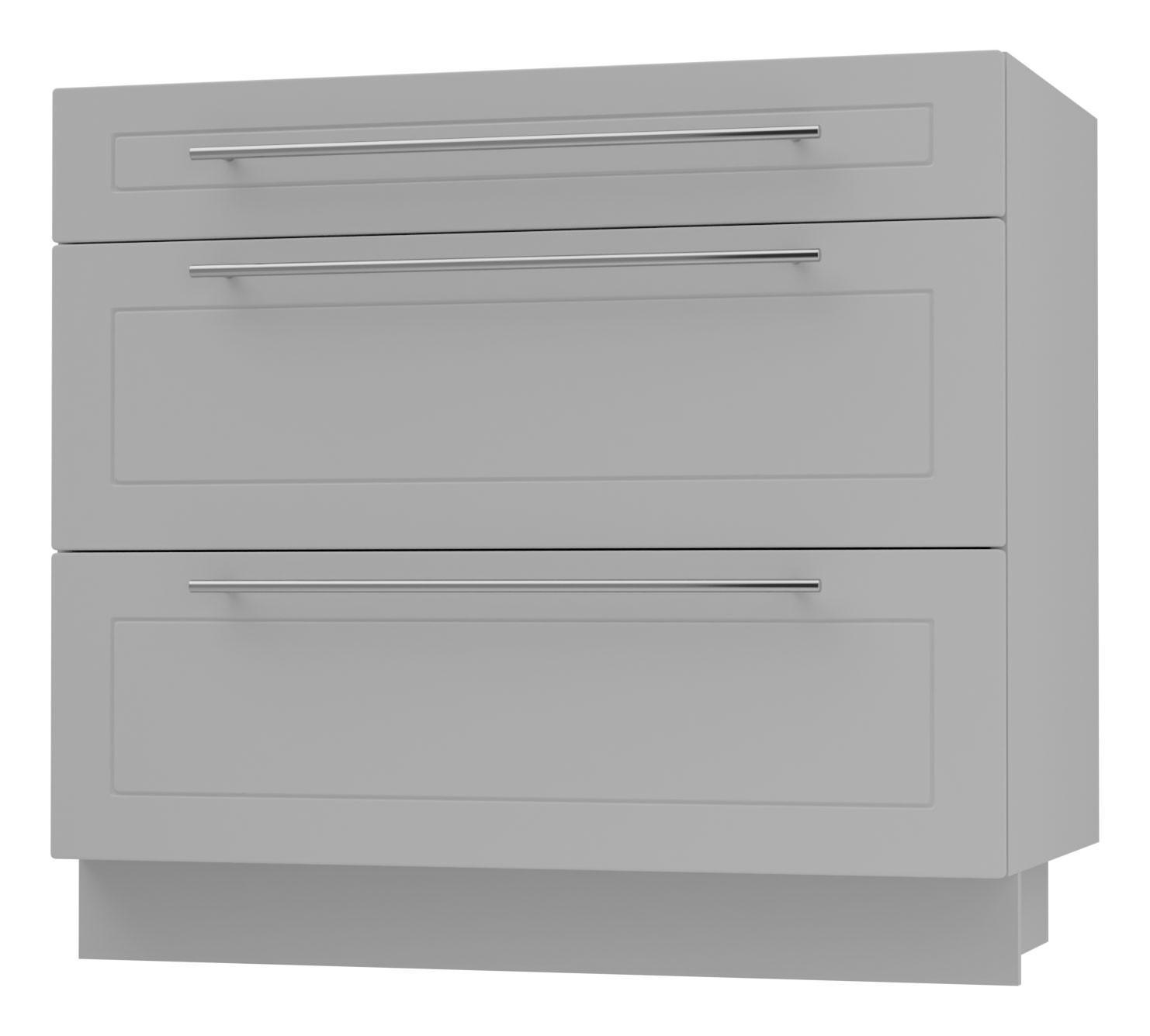 SCHUBLADENUNTERSCHRANK Kvantum D3A/90 90 / 50 / 82cm - Grau, Holz/Holzwerkstoff (90/82/50cm) - Feldmann-Wohnen