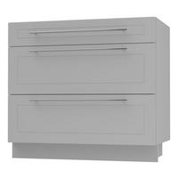 SCHUBLADENUNTERSCHRANK Kvantum D3A/90 90 / 50 / 82cm - Grau, Holz/Holzwerkstoff (90/82/50cm) - Feldmann-Wohnen