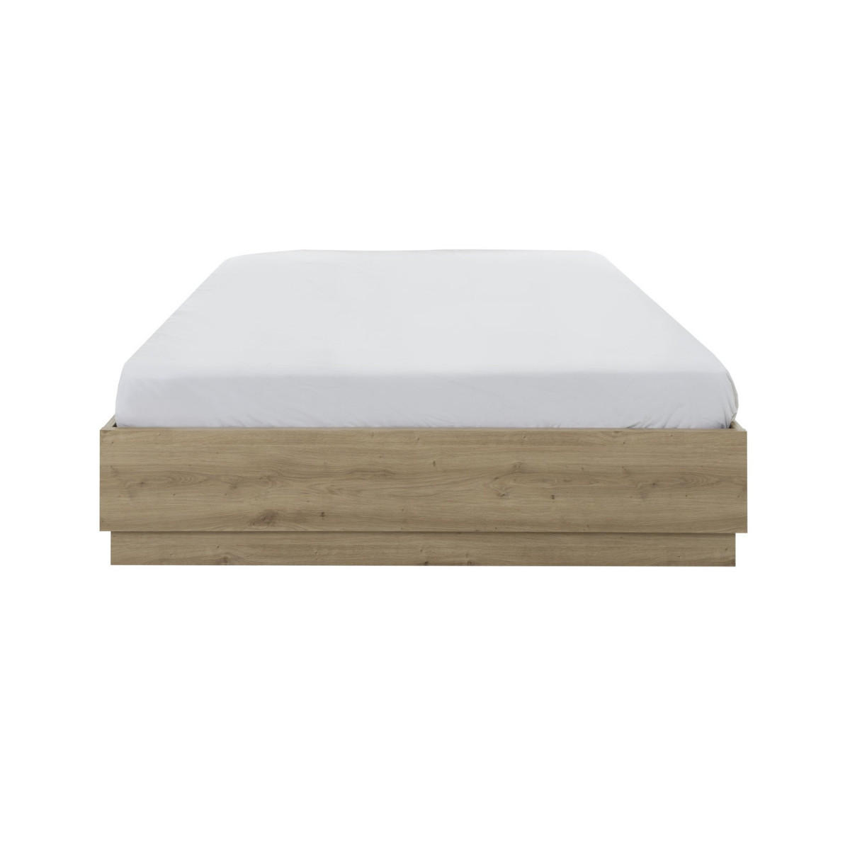 BETTKASTEN 140 x 190 cm Dekor Eiche TIDY 145/194/36 cm - Eschefarben, Holzwerkstoff (190/140cm) - Calicosy