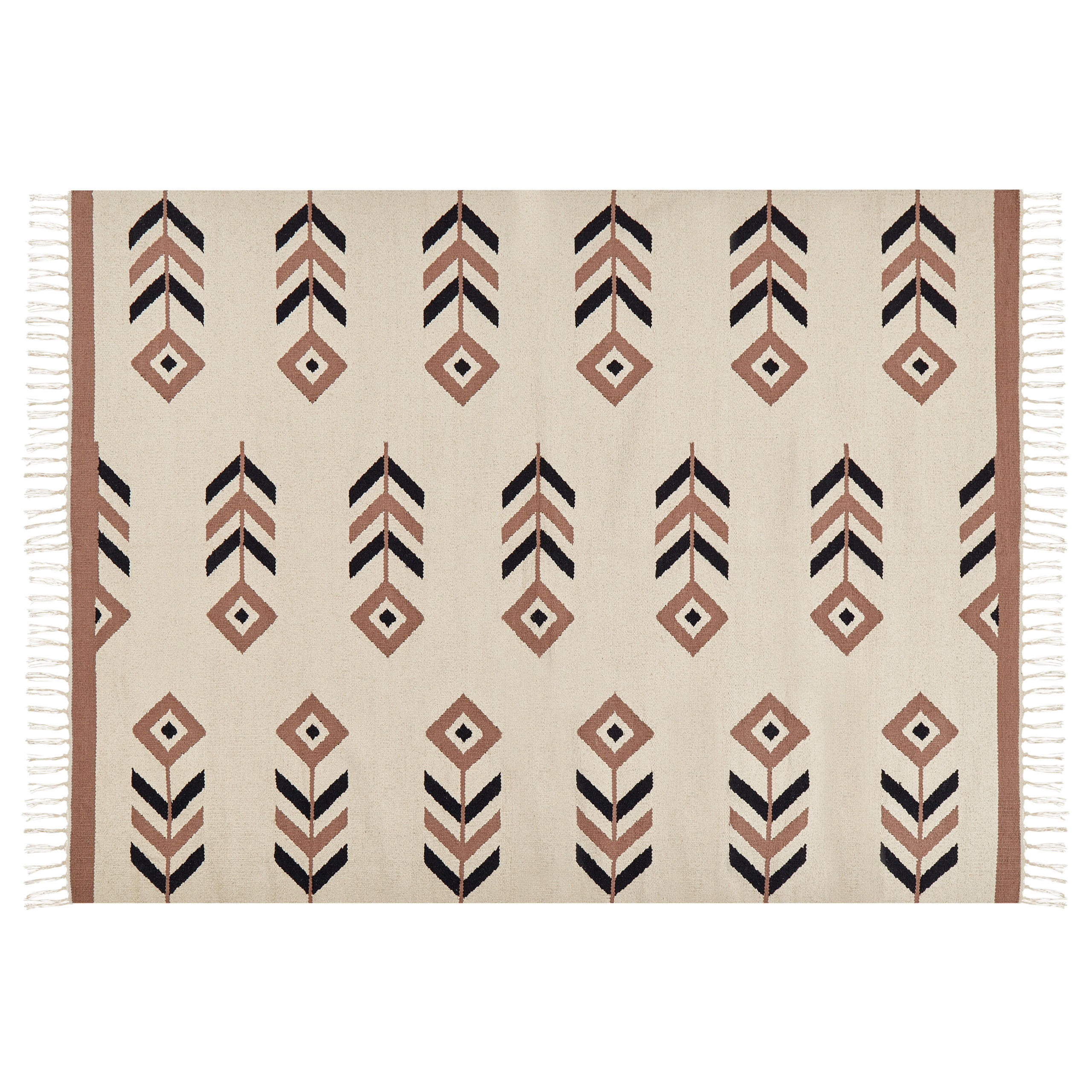 KELIM-TEPPICH Niavan 200/140 cm - Beige, Textil (140/200cm) - Beliani
