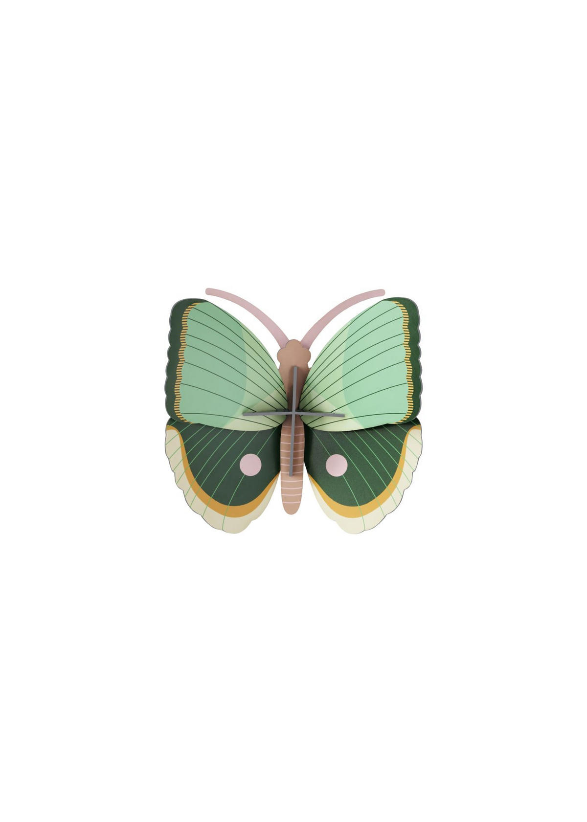 WANDDEKO Smaragd-Falters-Trio 5/13.5 cm - Multicolor, Wellpappe (5/13.5/13cm) - KUNSTLOFT