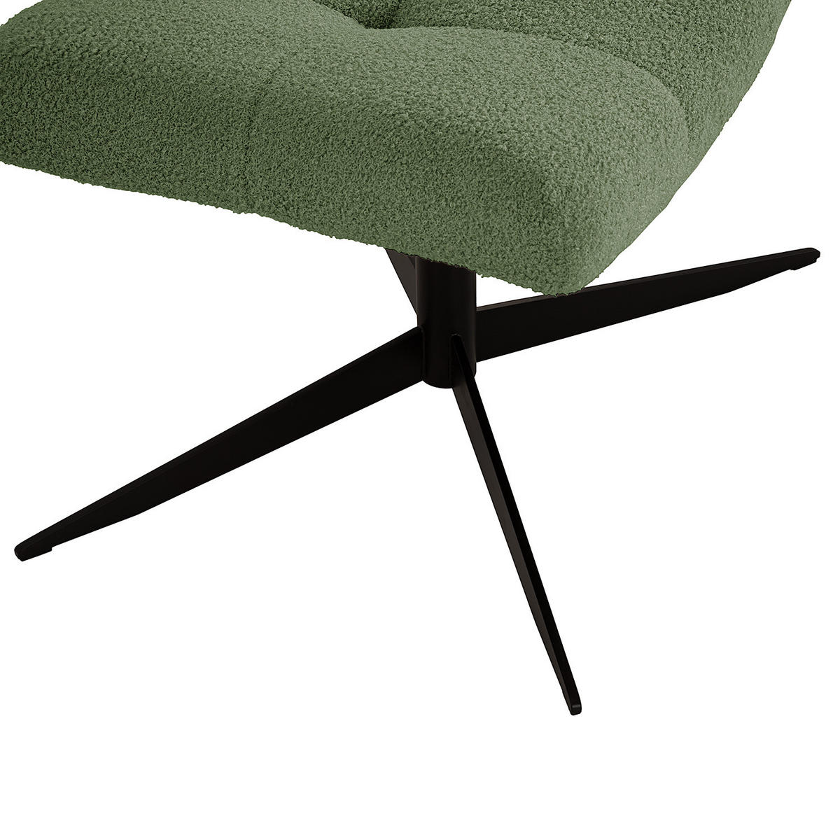 POLSTERHOCKER - Schwarz/Grün, Textil/Metall (67/47/50cm) - home24