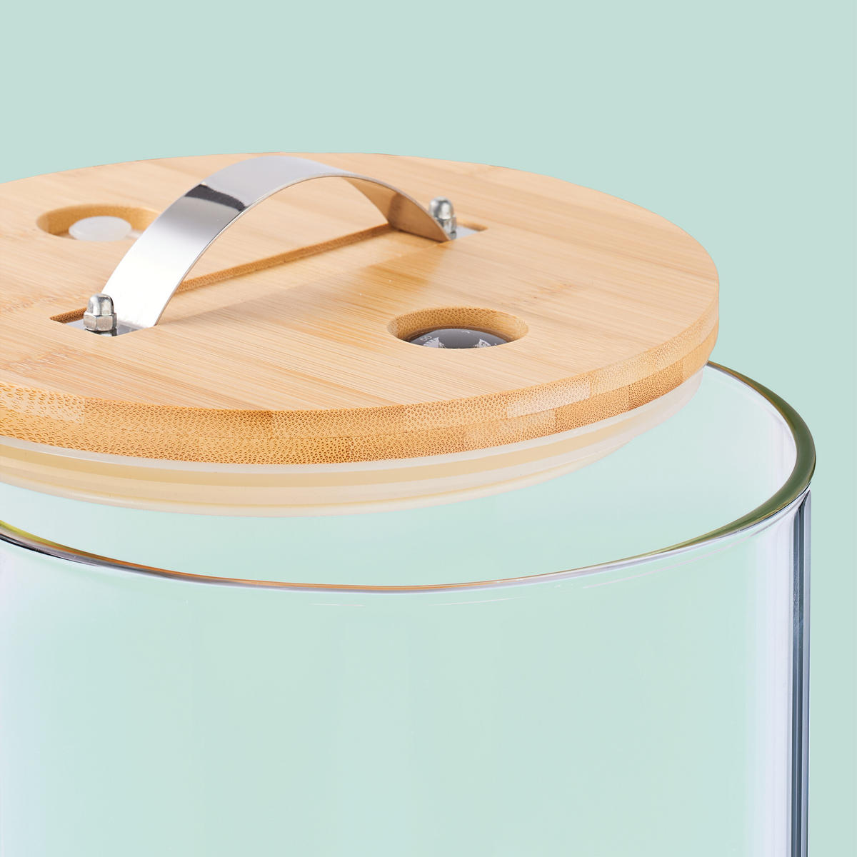 GETRÄNKESPENDER - Multicolor, Glas/Holz (5L) - Relaxdays