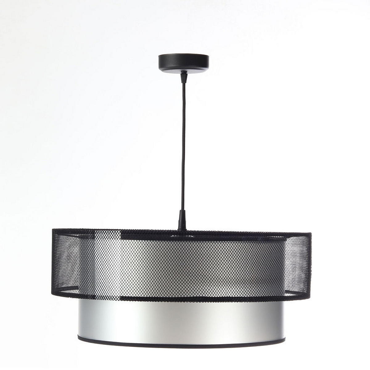 HÄNGELEUCHTE Schwarz 60/20 cm - Silberfarben/Schwarz, Kunststoff (60/1/20cm) - ONZENO