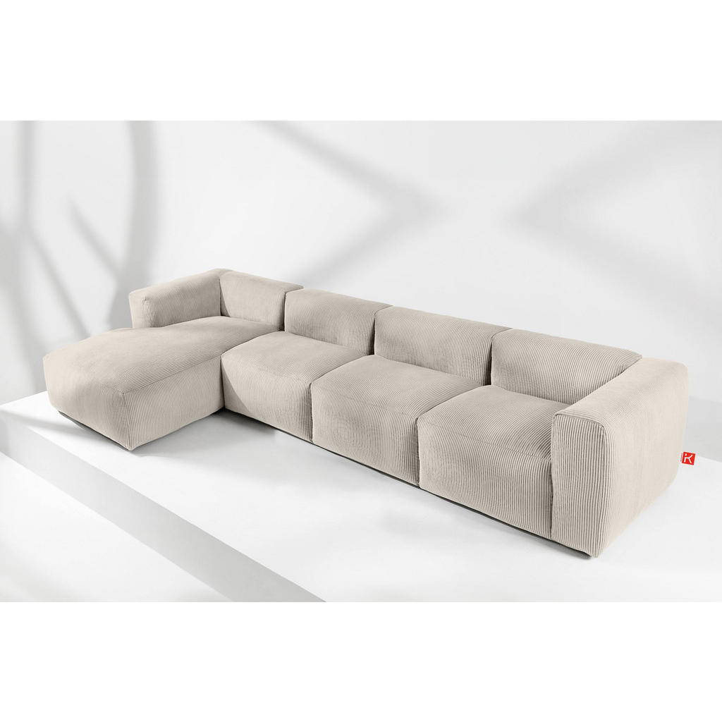 Thumbnail - Konsimo® Eckmodulsofa-Links, Creme, Textil, Eckteil,Freiform, 377x180 cm, Wohnzimmer, Sofas & Couches, Wohnlandschaften,...