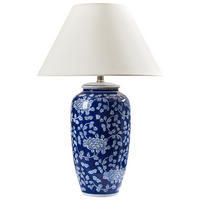 TISCHLEUCHTE Blau/Weiß Angeles - Blau/Weiß, Keramik (42/42/62cm) - Beliani