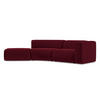 4-SITZER-SOFA Samt Stoff Rot - Bordeaux/Rot, Kunststoff/Textil (335/70/166cm) - Makamii
