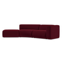 4-SITZER-SOFA Samt Stoff Rot - Bordeaux/Rot, Kunststoff/Textil (335/70/166cm) - Makamii