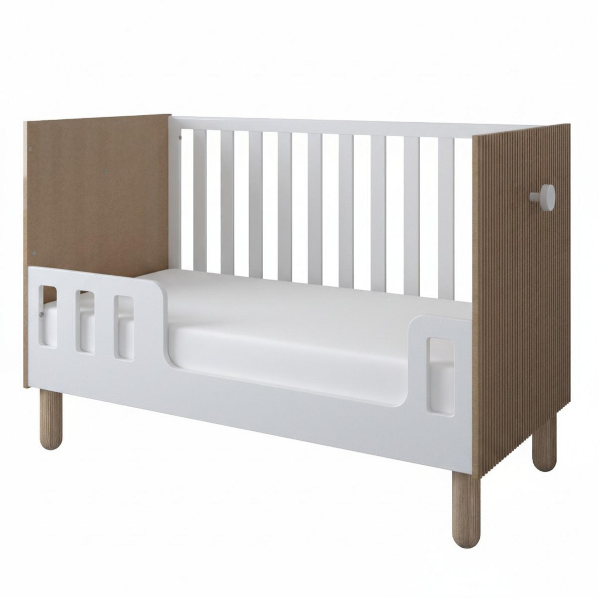 GITTERBETT Bebella - Weiß, Naturmaterialien (60/120cm) - kiki design