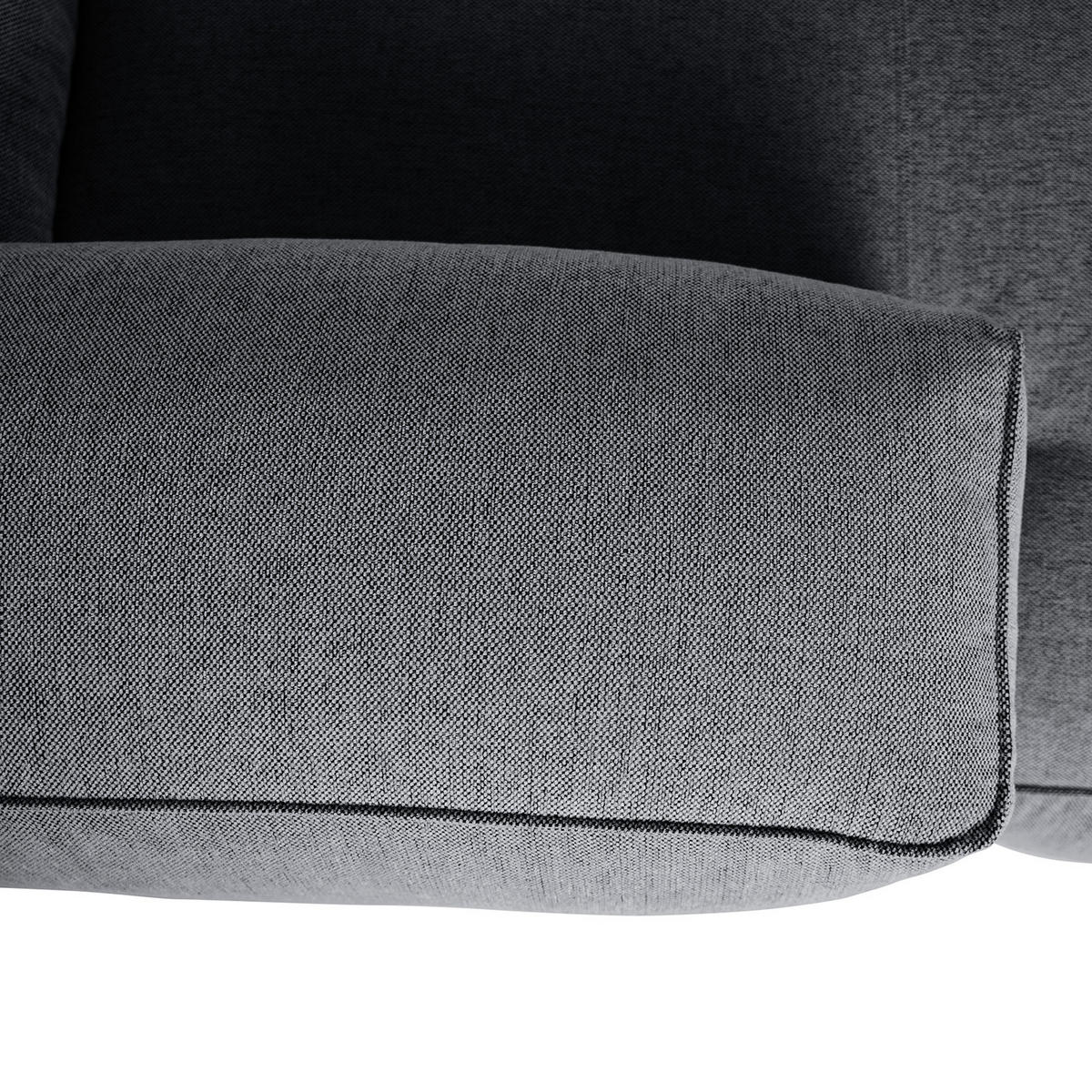 ECKSOFA mit Chaiselongue - Schwarz/Grau, Kunststoff/Textil (290/173cm) - home24