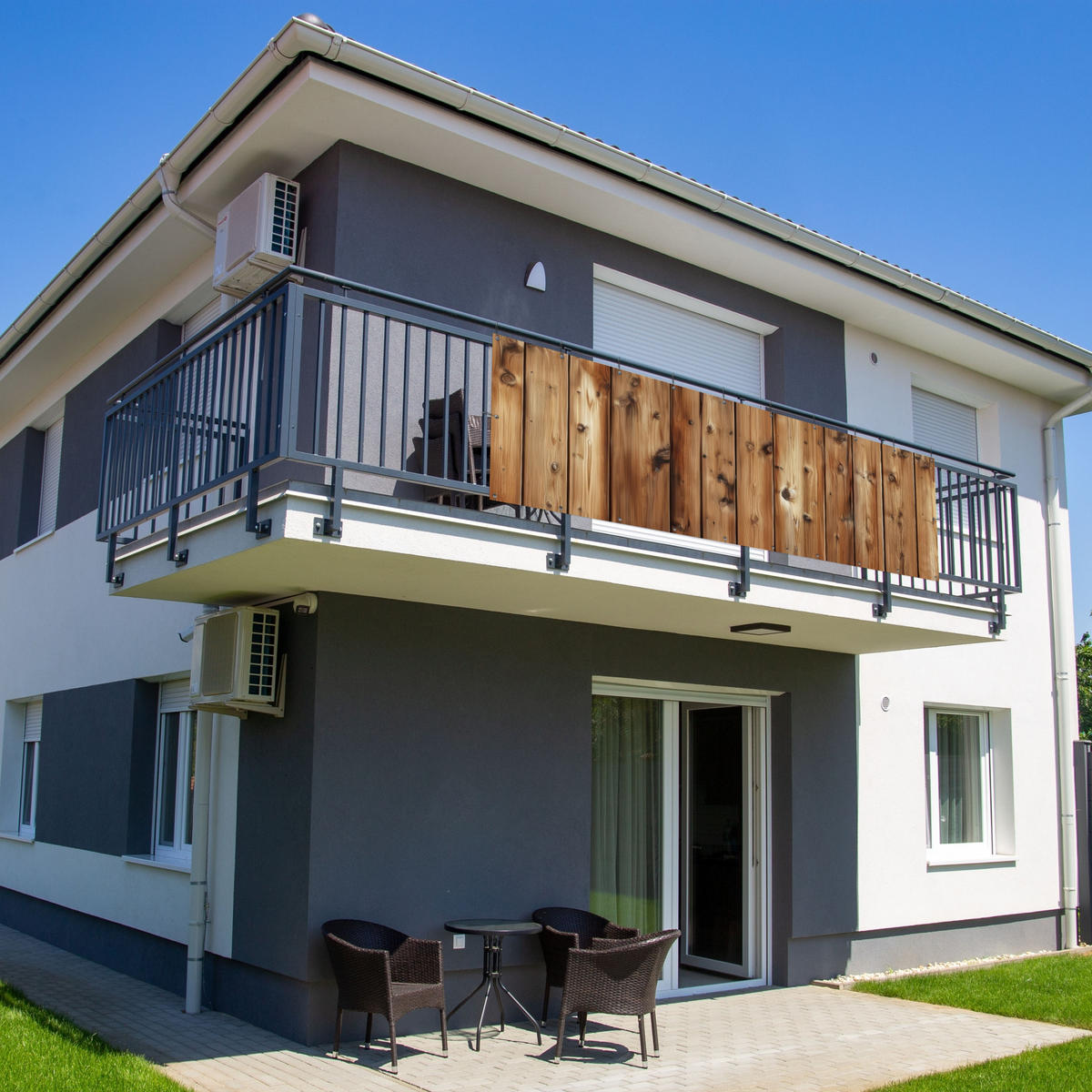 BALKON-SICHTSCHUTZ Holz - Regale - Braun - Buchefarben, Kunststoff (300/90cm) - MuchoWow