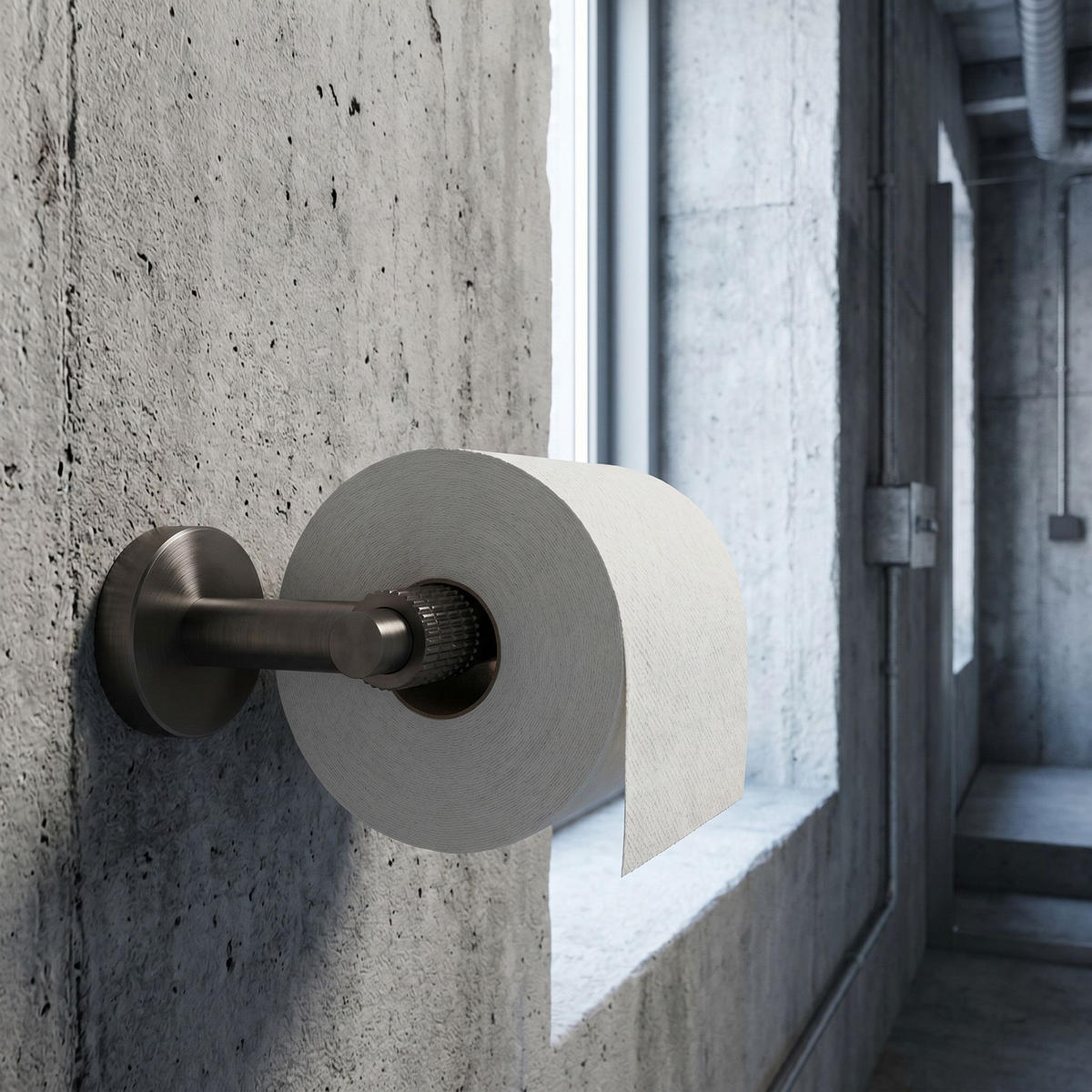 HALTER Für Toilettenpapier Rea 29105 Riwon Titan - Titanfarben, Metall (16/5/8.5cm) - REA