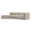 4-SITZER-SOFA Samt Stoff Creme - Perlmutt/Creme, Kunststoff/Textil (335/70/166cm) - Makamii