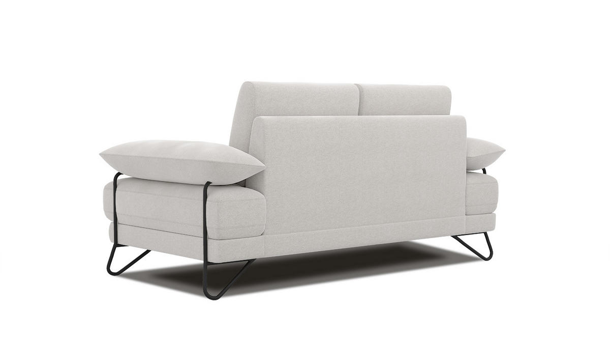 SOFA LORI 2-Sitzer, weiß - Schwarz/Weiß, Holzwerkstoff/Textil (185/87/96cm) - Courtois Laville