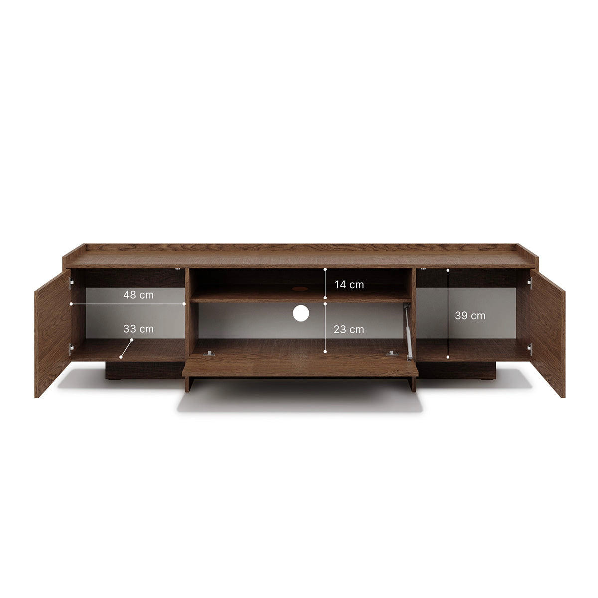 TV OMARICA Japandi Temni les - rjava, leseni material (197/57/38cm) - Petits-meubles