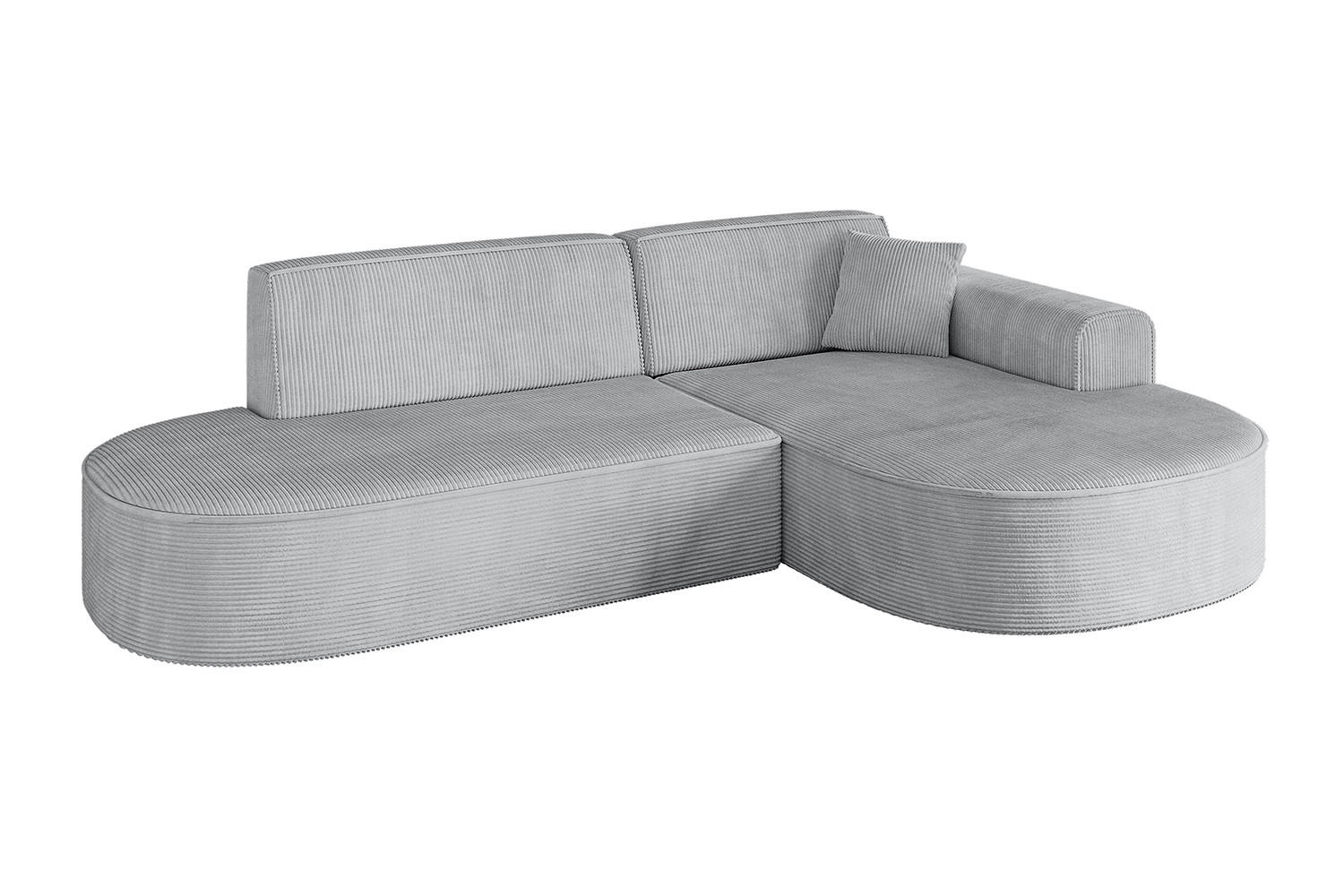 ECKSOFA Ottomane Rechts MARI-L1 - 232x163x73,5 cm Grau Cord - Schwarz/Grau, Holzwerkstoff/Kunststoff (234/163cm) - ALTDECOR