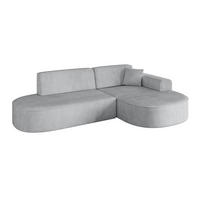 ECKSOFA Ottomane Rechts MARI-L1 - 232x163x73,5 cm Grau Cord - Schwarz/Grau, Holzwerkstoff/Kunststoff (234/163cm) - ALTDECOR
