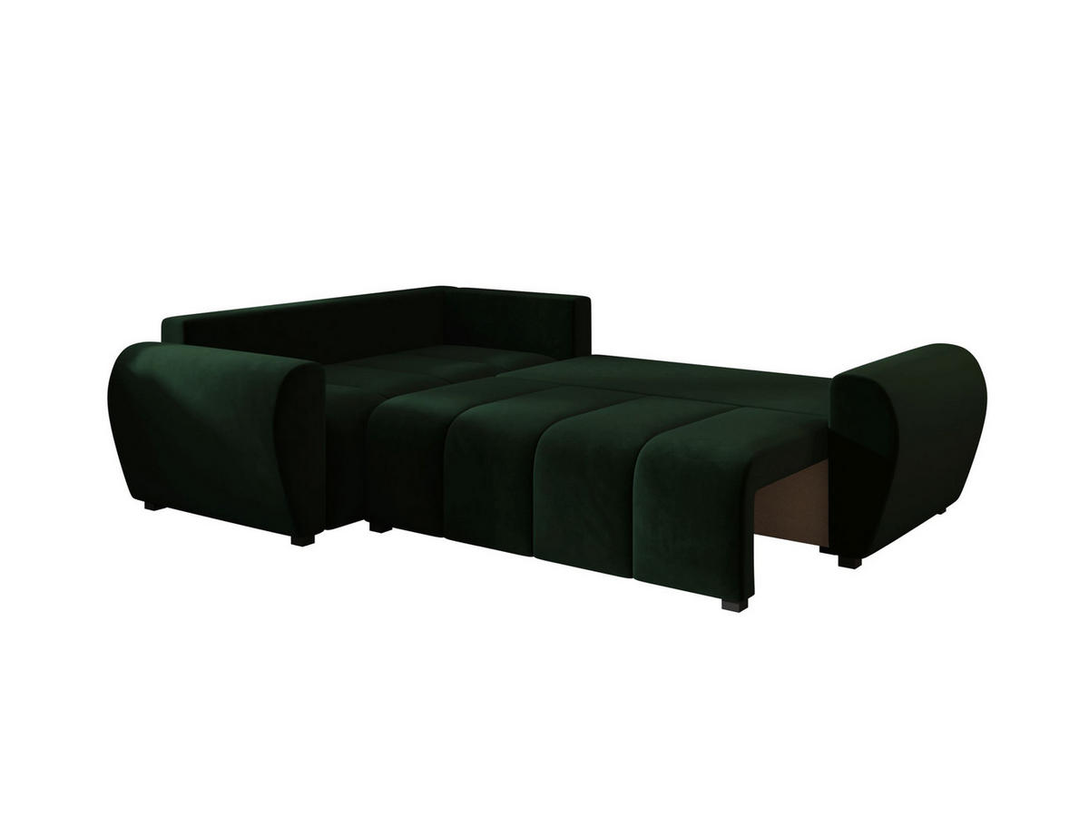 ECKSOFA MOLISA L PLUS Itaka 10 Rechts mit Schlaffunktion - Dunkelgrün, Textil (235/175cm) - Bedante