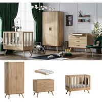 BABYZIMMER Set Nicole 4-teilig - Eiche - Eichefarben, Holzwerkstoff (100/208/58cm) - QMM TraumMöbel