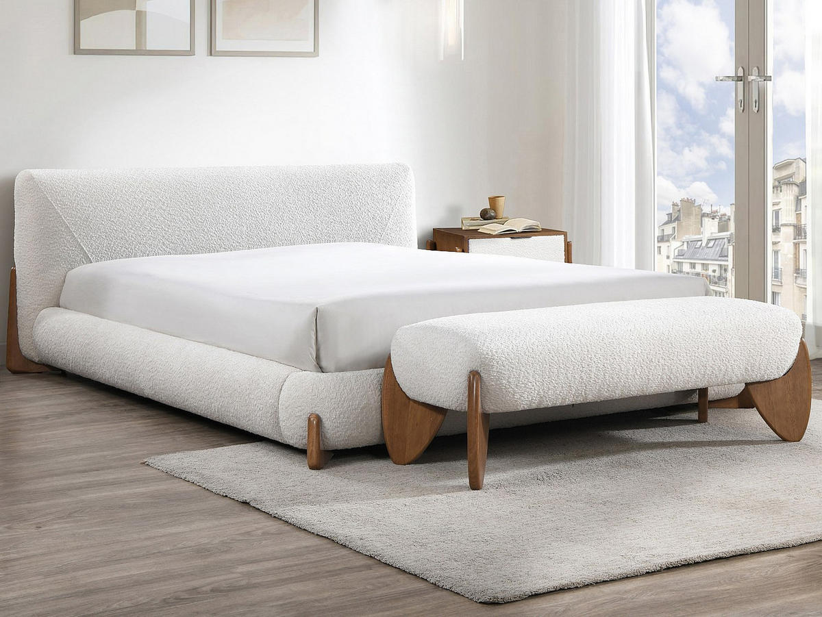 SITZBANK - 127 cmcm x 48 cmcm - Stoff - Naturfarben Hell, Weiß - GAMURA - Naturfarben/Weiß, Textil (127/45/48cm) - Vente-Unique