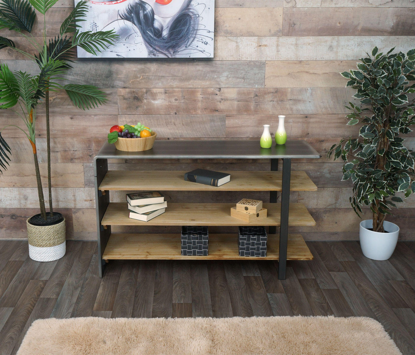 REGAL Braun, Grau - Braun/Grau, Holz (119/72/40cm) - MCW