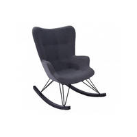 SCHAUKELSTUHL FREDY Grau Webstoff - Schwarz/Grau, Textil (68/99/96cm) - KAWOLA