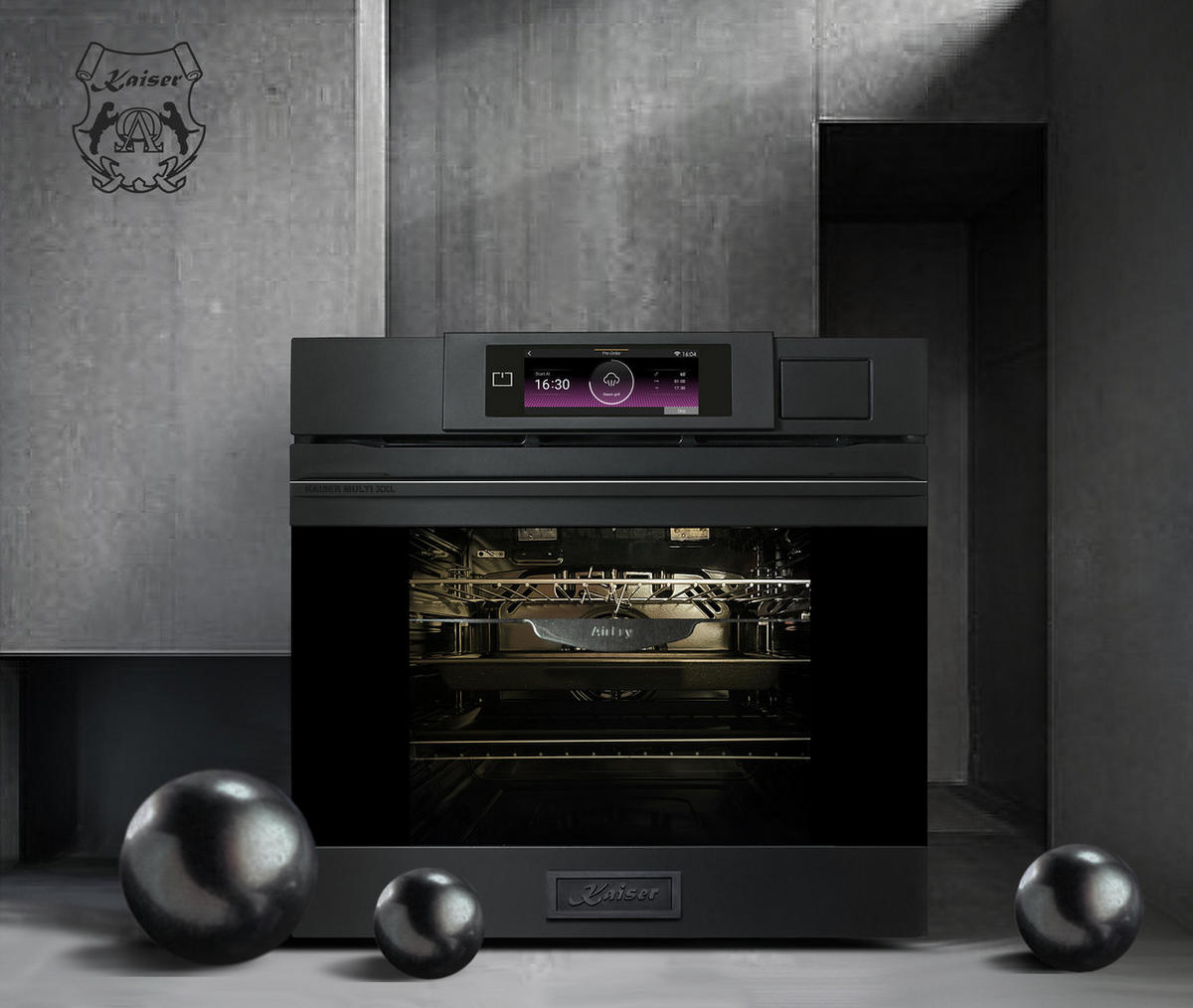 MULTIFUNKTIONS-ELEKTRO-DAMPFBACKOFEN mit Dampfreinigung 60 cm EH 6341 + KCT 6110 Induktions Kochfeld 60 cm - Grau, Metall (59.4/59.4/57.5cm) - Kaiser Küchengeräte