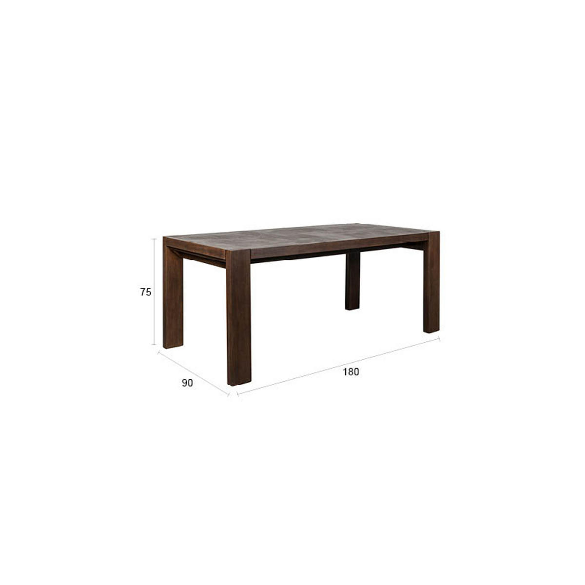 ESSTISCH Bruneau 180x90 cm Walnussfarbe - Braun, Holz (180/90/75cm) - Dutchbone