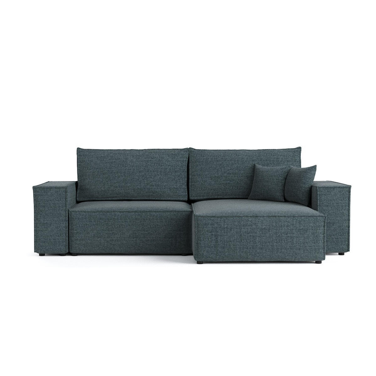 ROHOVÁ SEDAČKA CAVO, textil, Modrošedá - černá/šedohnědá, dřevo/kompozitní dřevo (255/148cm) - AltaBeds