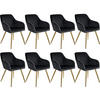 ESSZIMMERSTUHL 8er Set Marilyn 58 x 62 x 82 cm schwarz/gold - Goldfarben/Schwarz, Textil (58/82/62cm) - tectake
