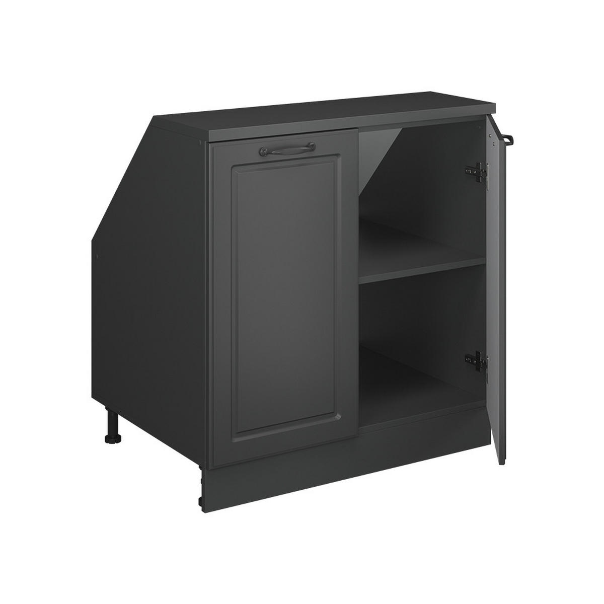 KUHINJSKI ORMAR ZA KOSINE KROVA R-Line Antracit u rustikalnom stilu 80 cm s 2 vrata, korpus ormara dubine 60 cm - antracit, drvni materijal (80/83.8/60cm) - Vicco