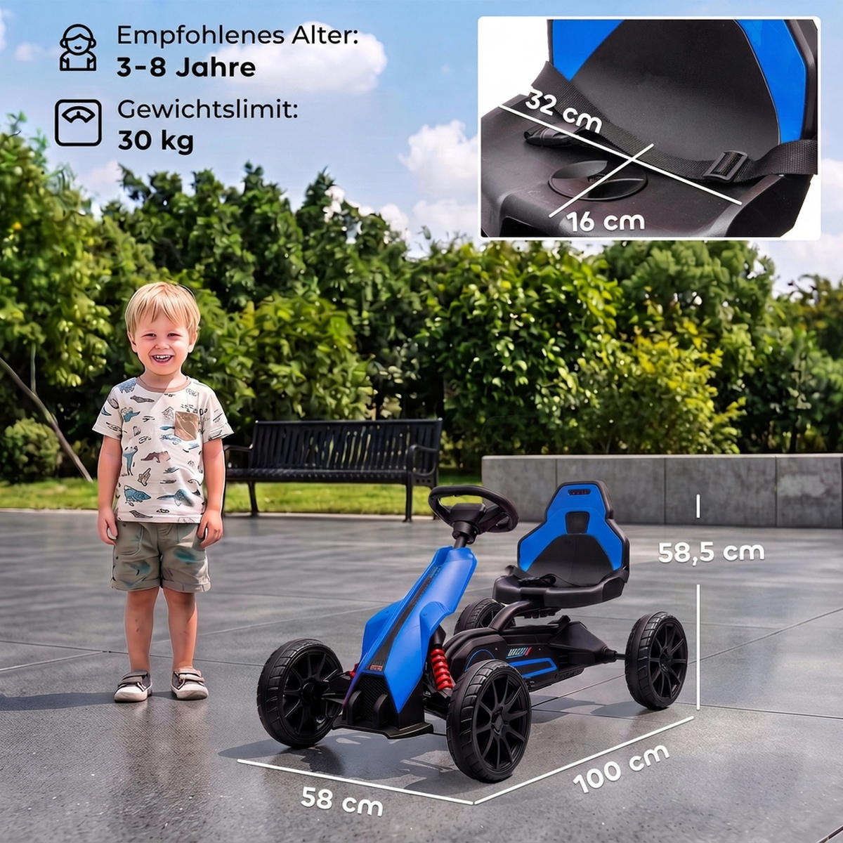 FAHRZEUGE zum Draufsitzen Blau 100.0/58.0/58.5cm - Blau, Kunststoff (100/58/58.5cm)