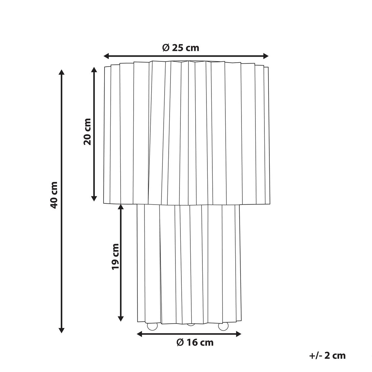 TISCHLEUCHTE Weiß Alfeios - Weiß, Textil (25/25/40cm) - Beliani