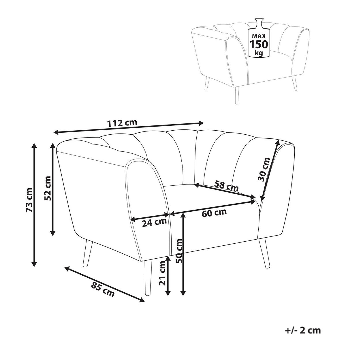 SESSEL Dunkelblau Orsta - Goldfarben/Schwarz, Textil (112/73/85cm) - Beliani