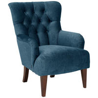 POLSTERSESSEL Kaiya Samtvelours dunkelblau - Dunkelblau, Kunststoff (71/97/82cm) - 58aufmkessel