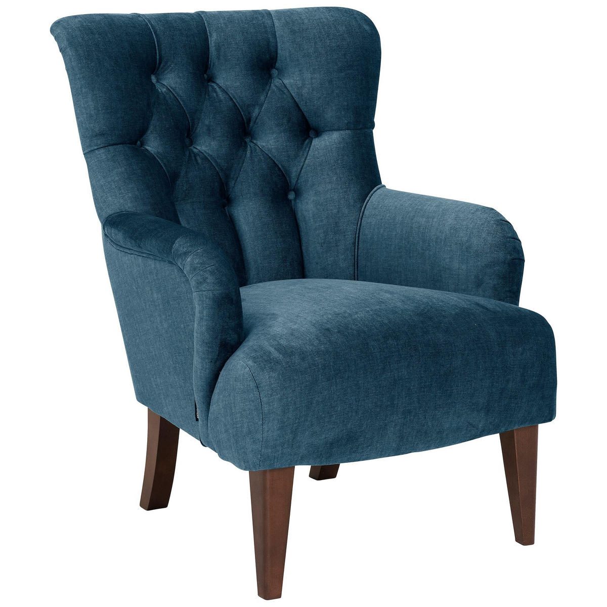 POLSTERSESSEL Kaiya Samtvelours dunkelblau - Dunkelblau, Kunststoff (71/97/82cm) - 58aufmkessel