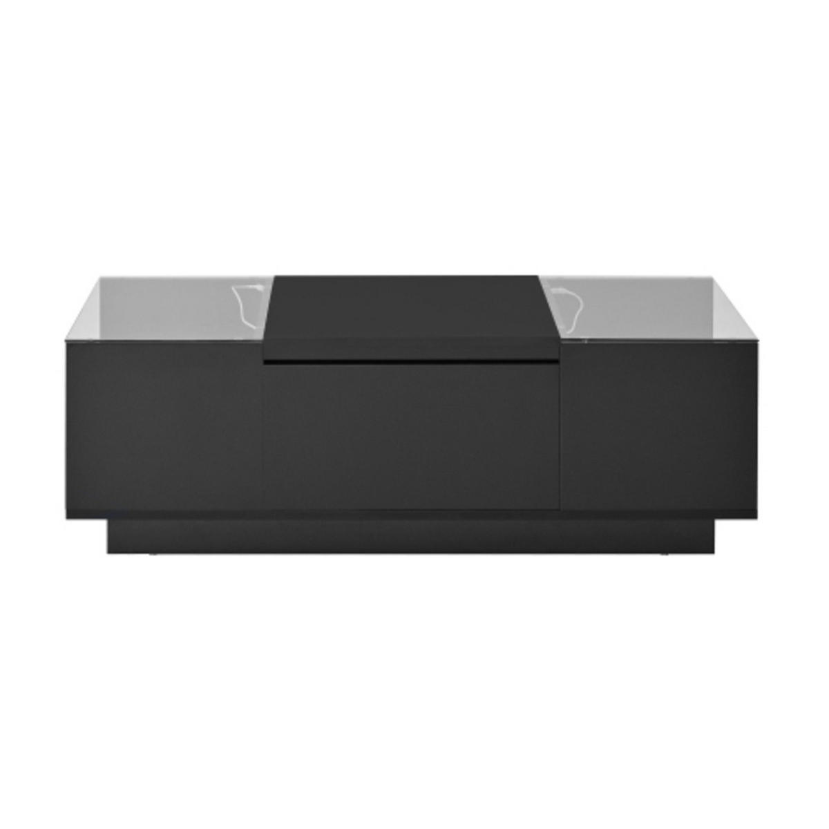 COUCHTISCH Schwarz aus Spanplatte mit Bluetooth LED-Licht und Glasverkleidung 105×50×35 cm - Schwarz, Holzwerkstoff (50/105/35cm) - Luhomfu