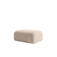 HOCKER, Sitzhocker, Chenille-Stoff Cremona, Creme, GRETA - Creme, Holz (91/40/89cm) - Kaiser Möbel