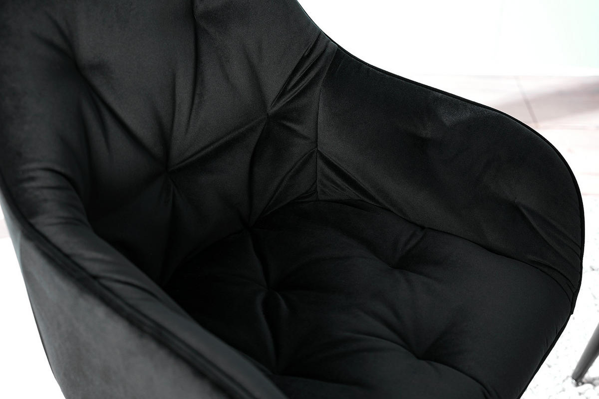 ARMLEHNENSTUHL - Eisen - Schwarz, Textil/Metall (60/84/56cm) - home24