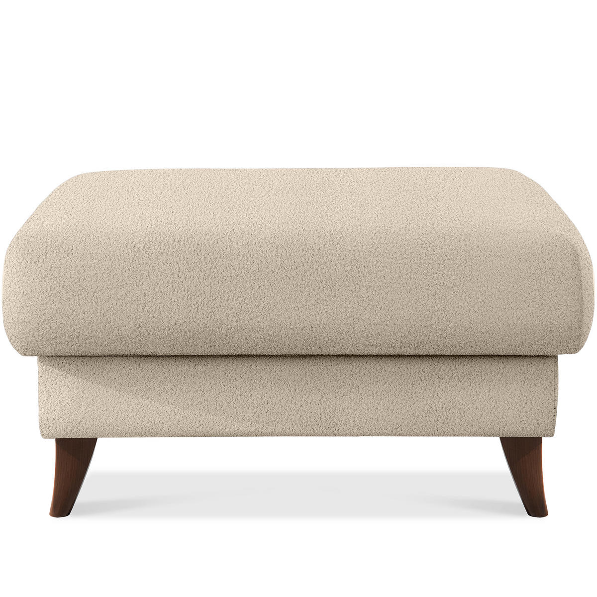 HOCKER GUSTAVO Bouclé, Creme - Creme, Holz/Holzwerkstoff (92/49/92cm) - KONSIMO®