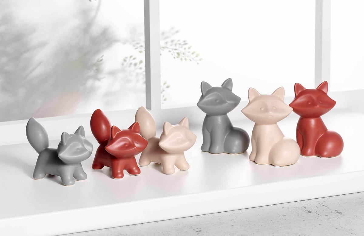 DEKOFIGUREN-SET TIERE Tiere creme 5er Set - Creme, Keramik (2/2/2cm) - Ritzenhoff Breker